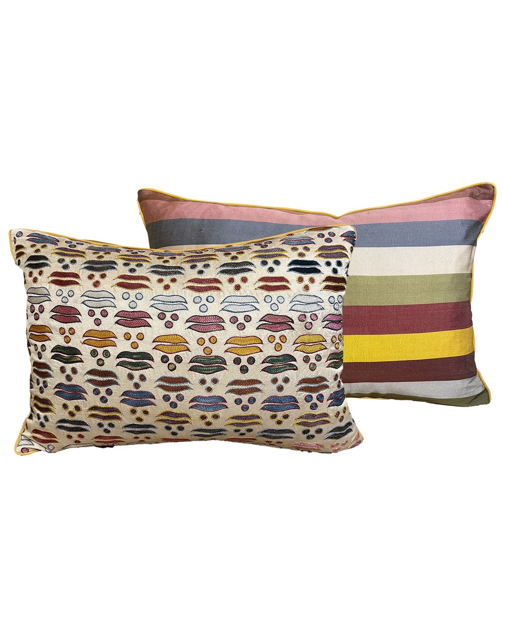 Suzani and ikat cushion