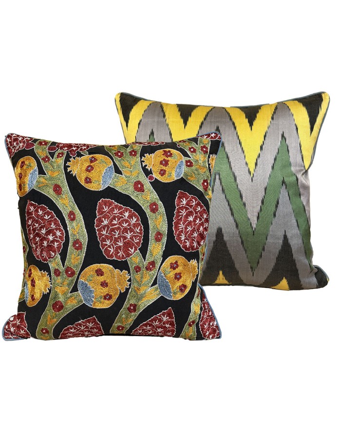 coussin suzani et ikat