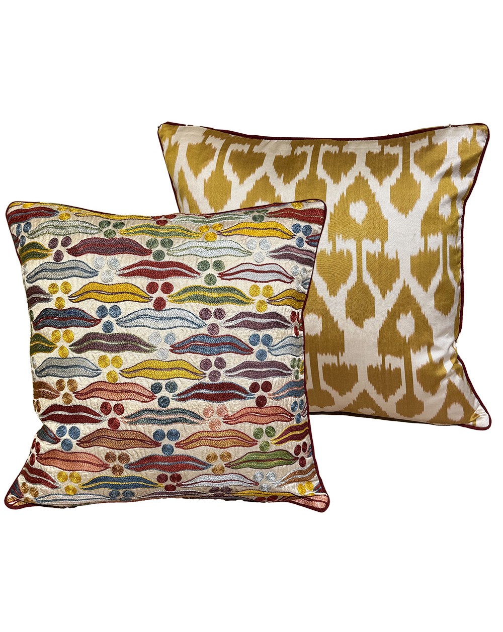suzani and ikat cushion