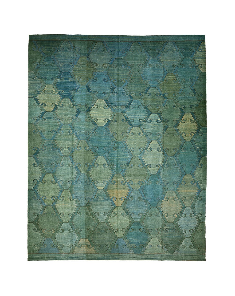 très grand tapis bleu vert de qualité paris