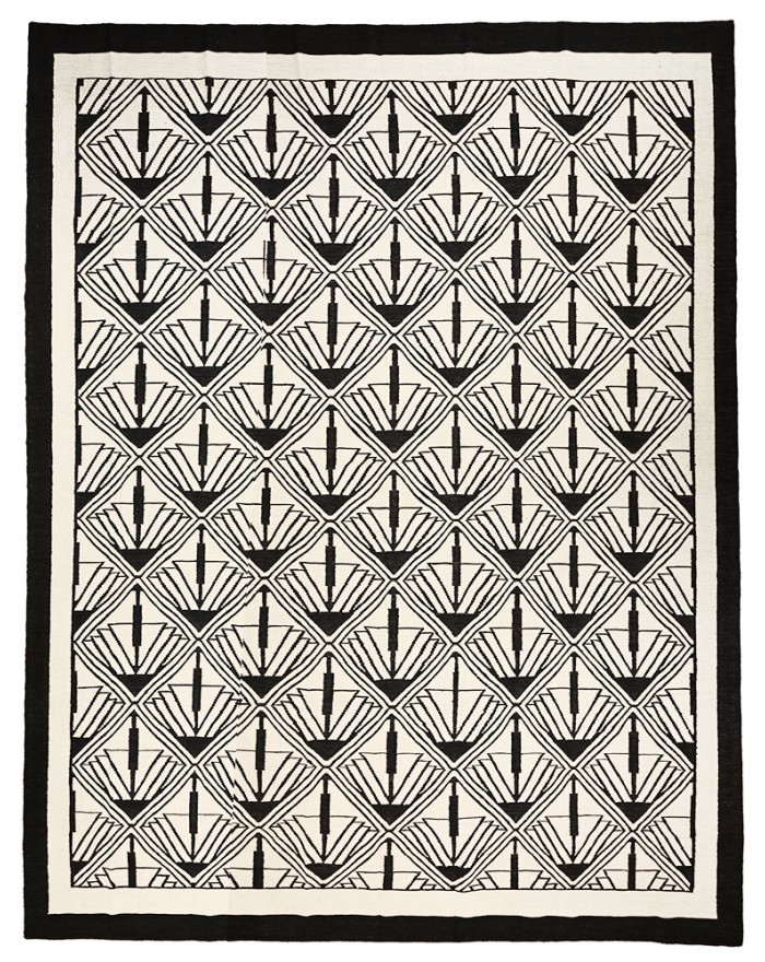 très grand tapis noir et blanc art deco paris