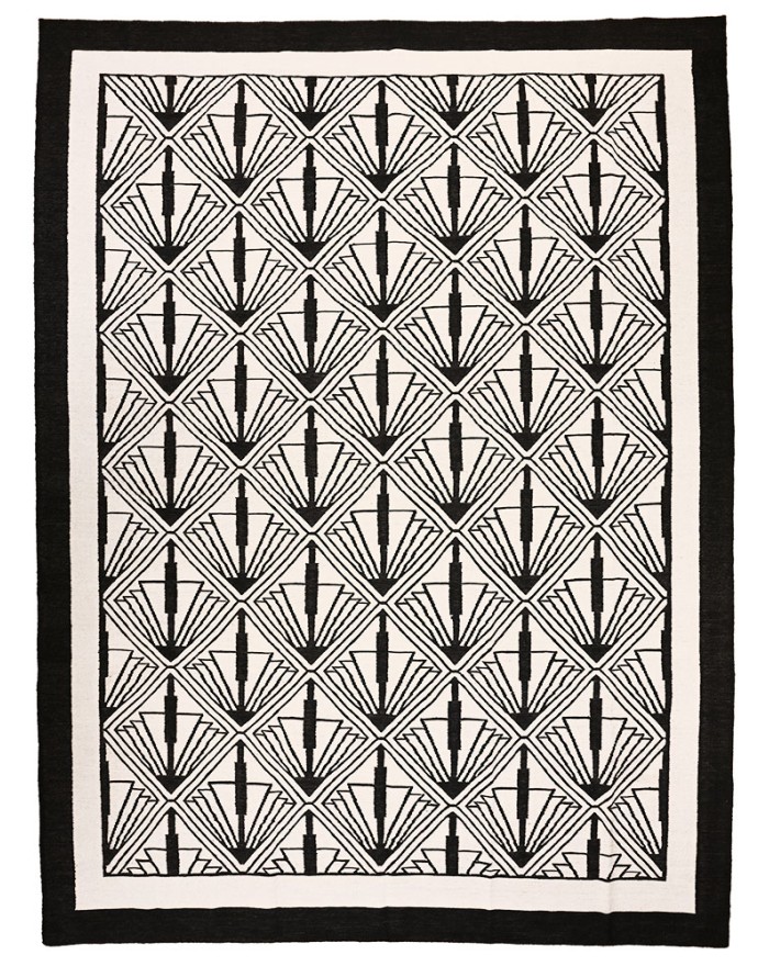tapis noir et blanc art deco