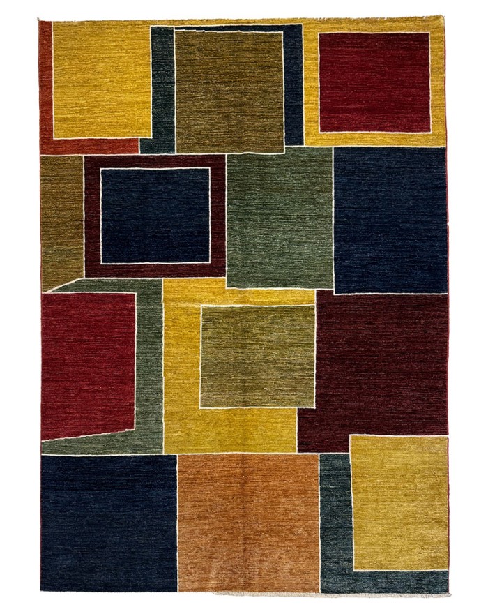 Vitrail jaune - Tapis noué main