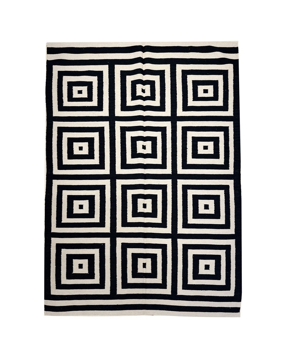 tapis graphique noir et blanc