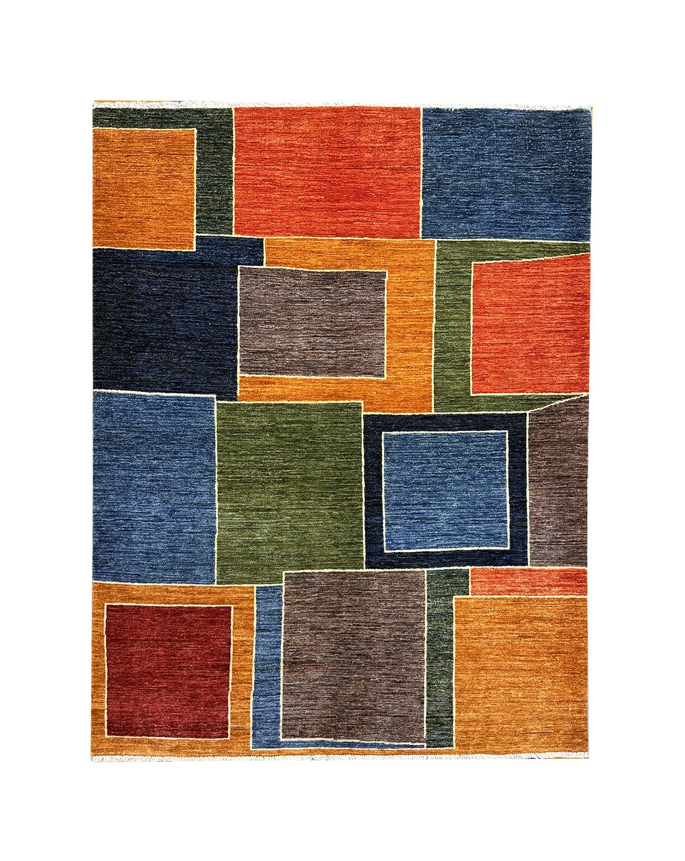 Stained glass blue - Hand-knotted new rug