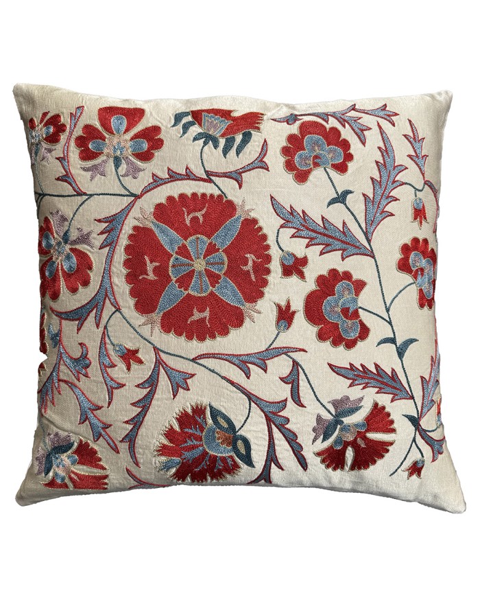 coussin en soie beige