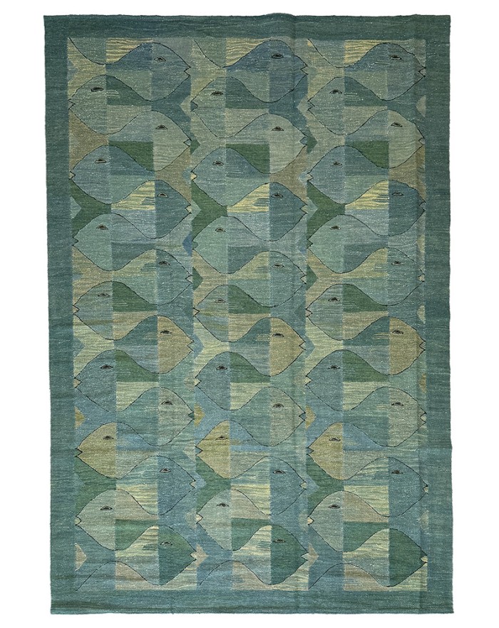 Poisson Vert - Tapis kilim