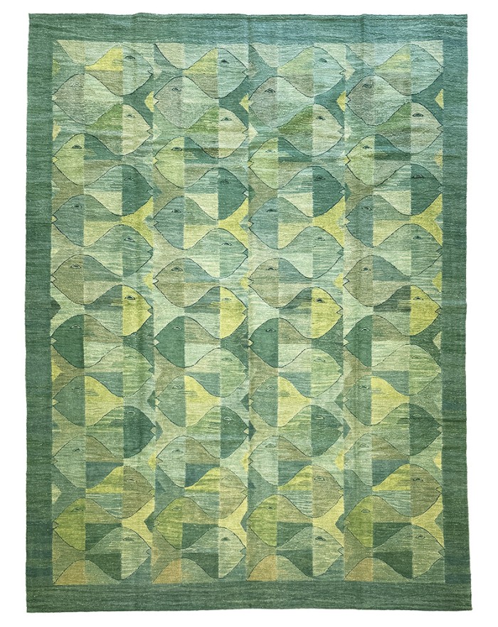 Poisson Vert - Tapis kilim