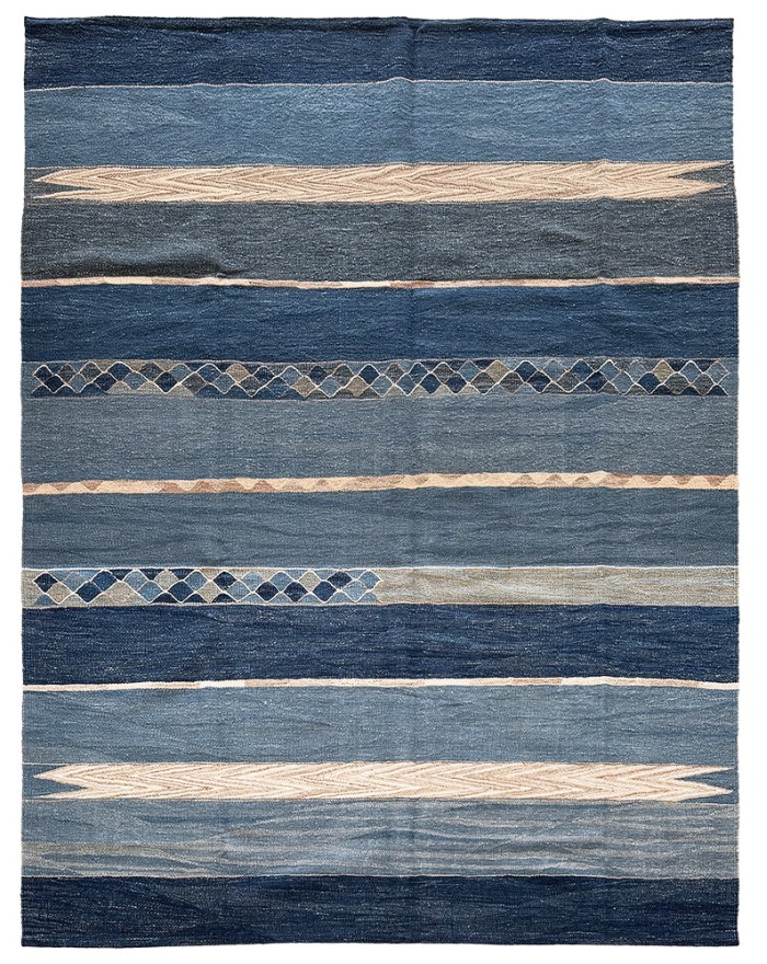 tapis bleu pour salon