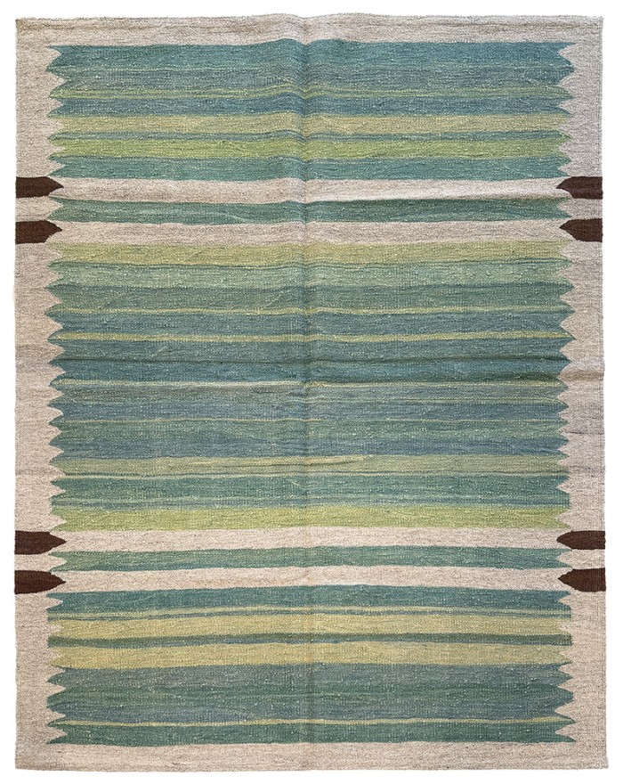 tapis kilim contemporain vert