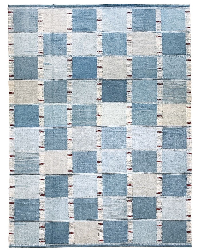 oversize blue contemporary rug