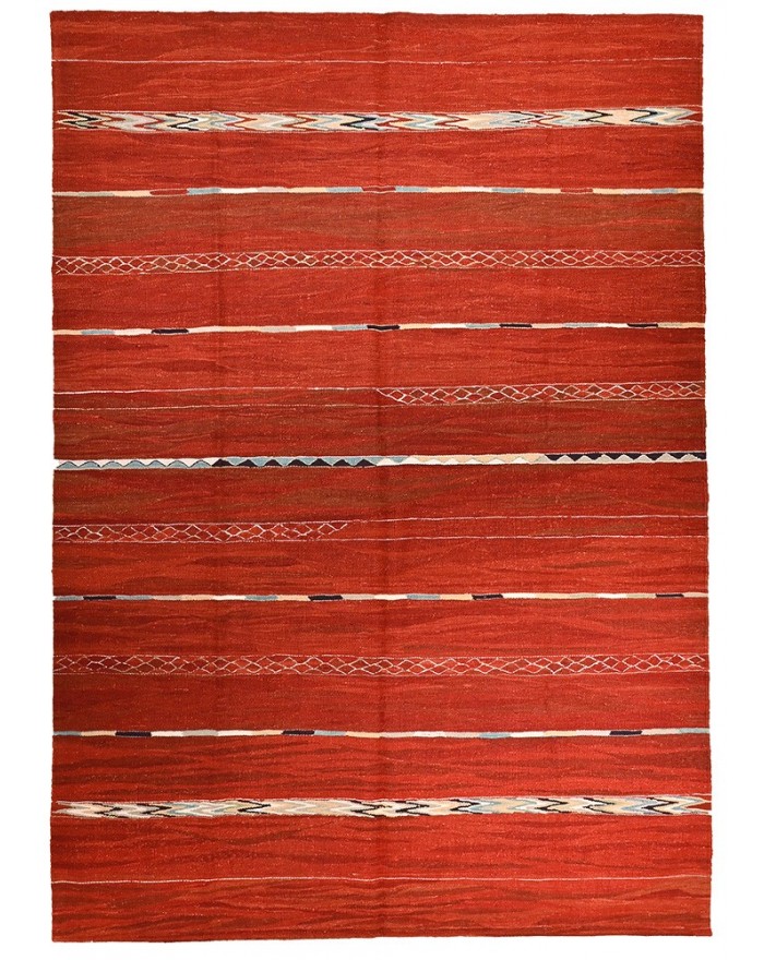 Tapis motif navarro rouge 