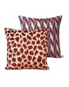 Ikat cushion leopard velvet 