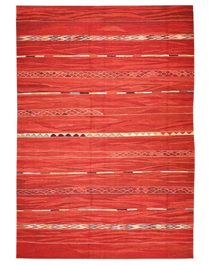 Tapis motif navarro rouge