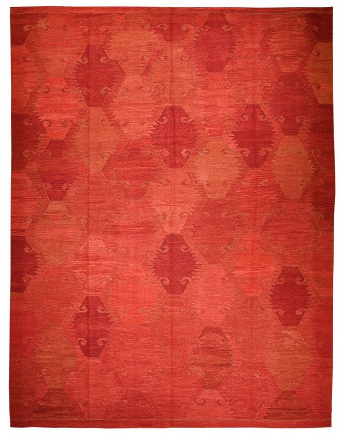 Tapis kilim motif traditionnel rouge 