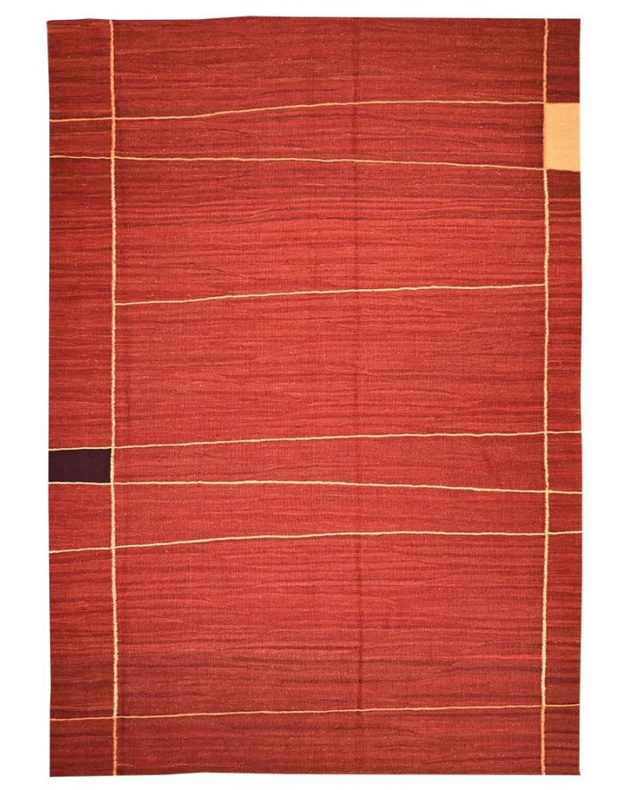 big red contemporary rug