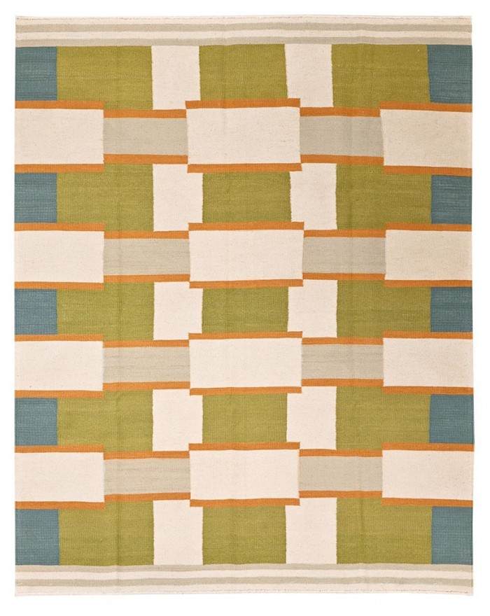 Green contemporary rug