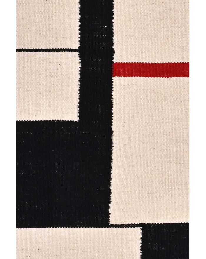 Tapis bleu et noir