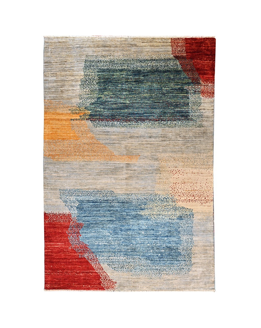 Tapis fait main multicolore