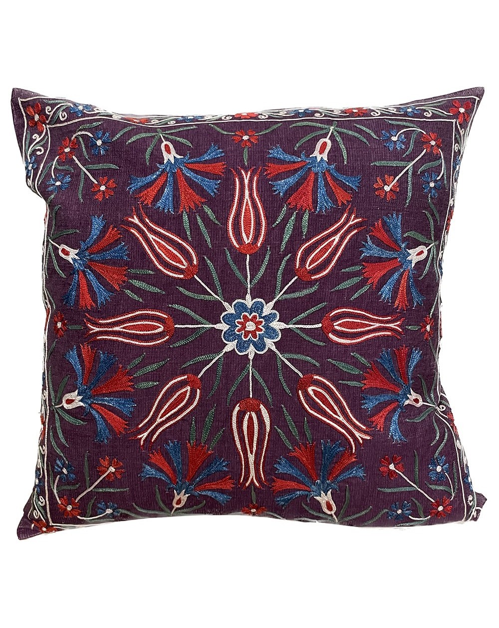 embroided silk cushion