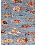 oversize blue flatweave