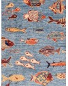 oversize blue flatweave