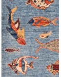 oversize blue flatweave