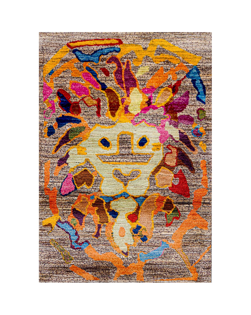 hand-knotted rug with animals