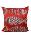 Coussin suzani poissons multicolore