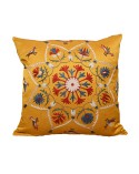 embroided cushion white and blue