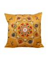 embroided cushion white and blue