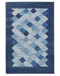 coussin en soie bleu et blanc