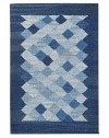 coussin en soie bleu et blanc