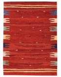 big red contemporary flatweave