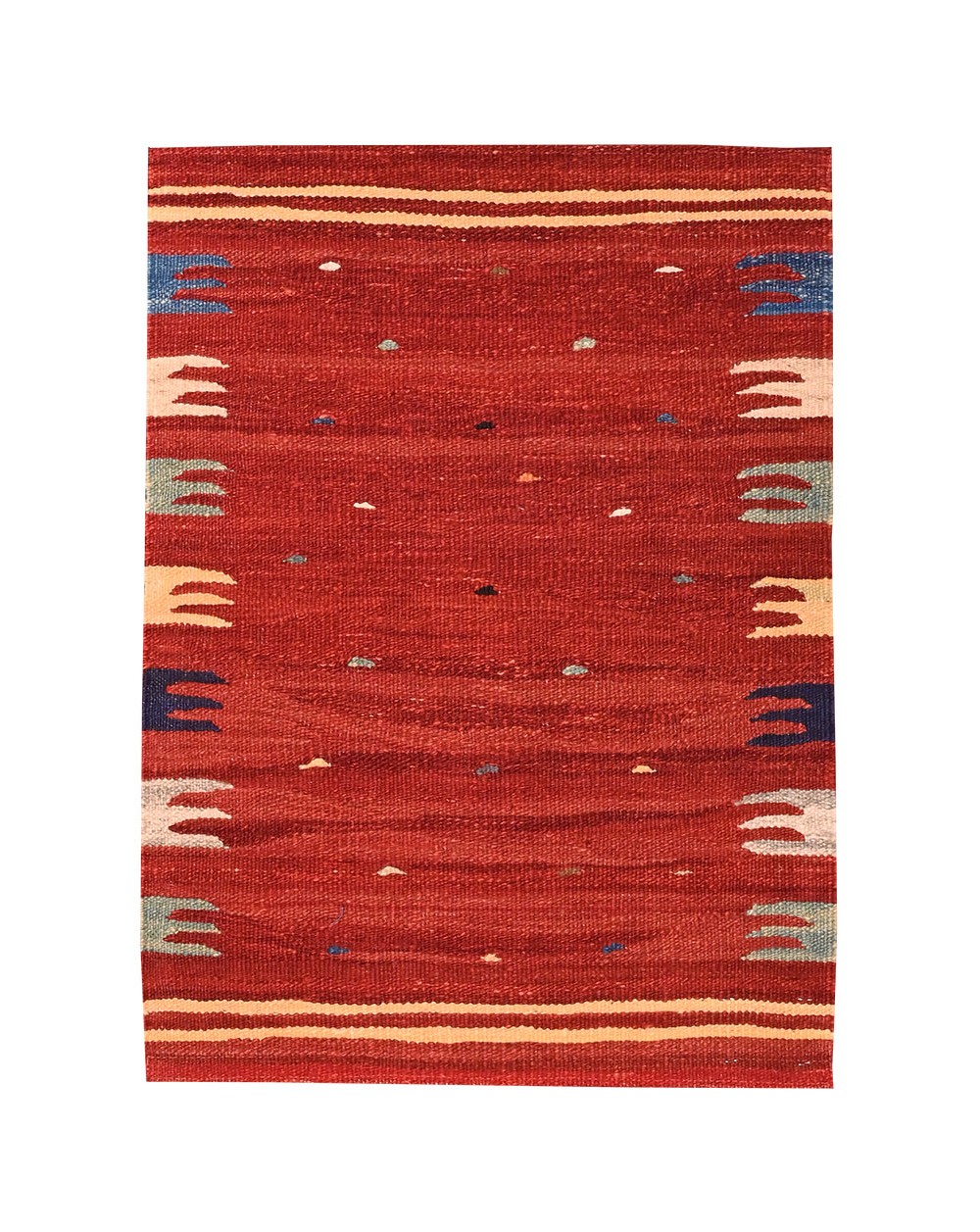 big red contemporary flatweave
