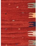 big red contemporary flatweave