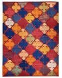tapis suedois jaune rouge bleu