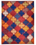 swedish rug yellow red and blue