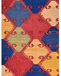 swedish rug yellow red and blue