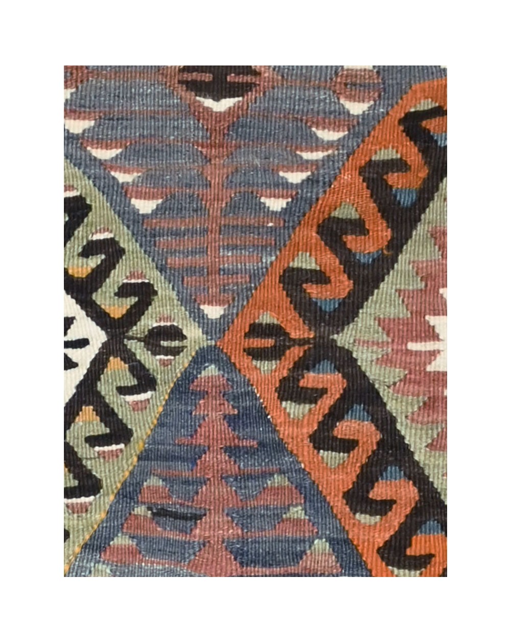 Small blue woven rug