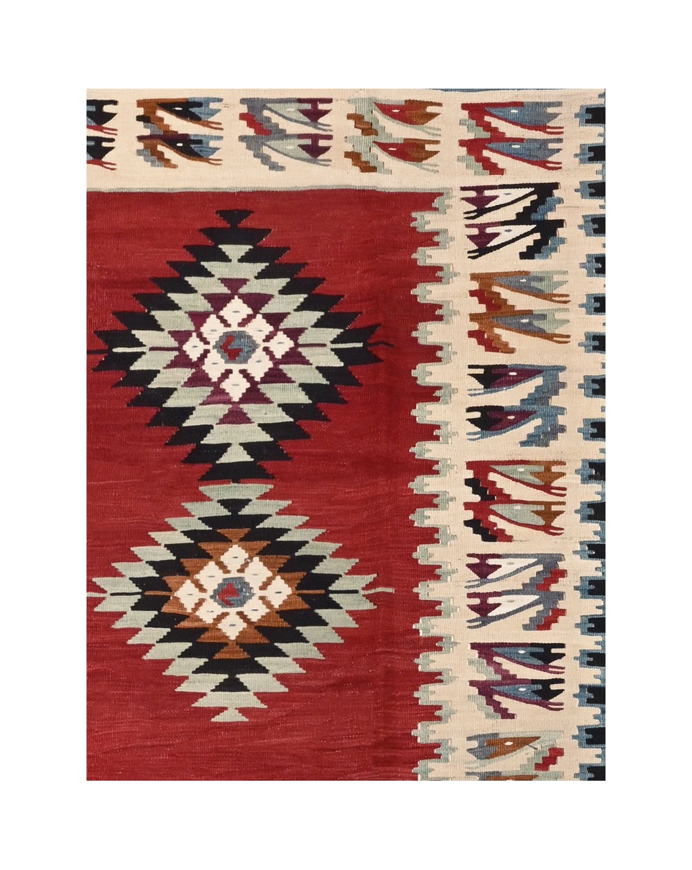 Grand kilim suédois bleu
