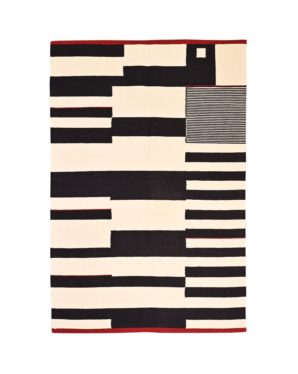 graphic rug black and white