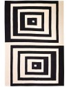 Graphic black and white kilim rug